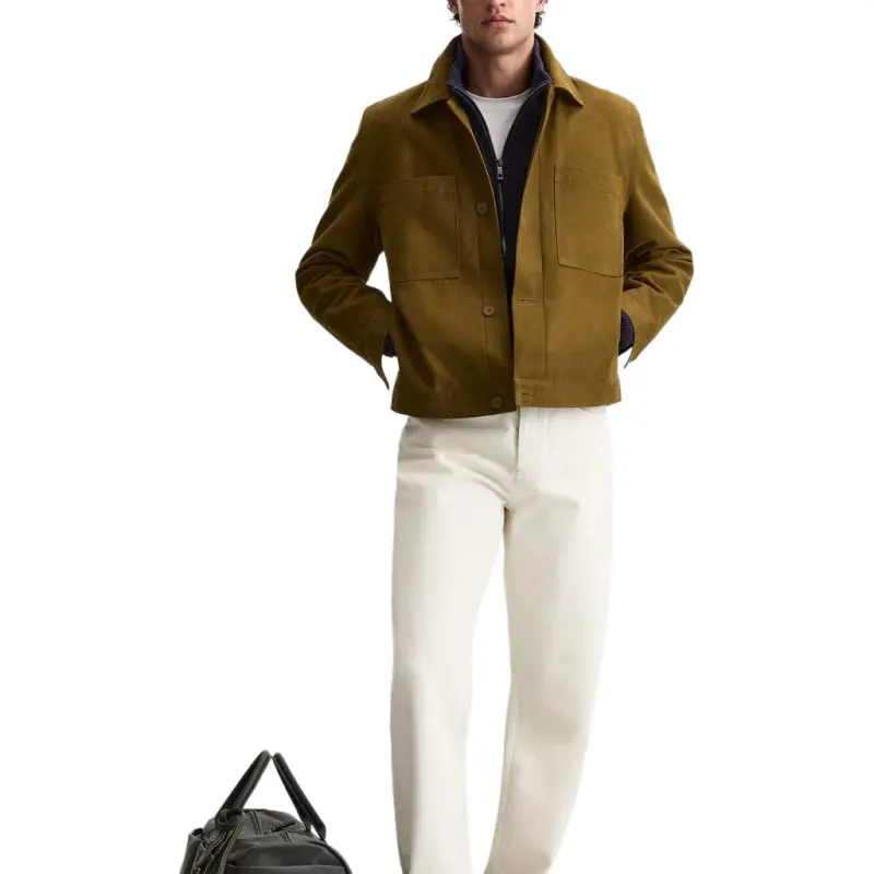 ZARA Jackets Coats Men's Olive Green-2