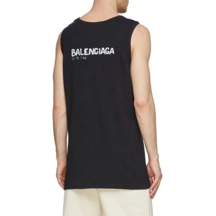 Balenciaga Tank Tops Regular Fit Men's Black-3