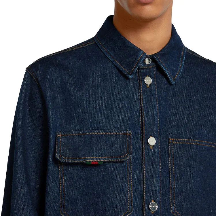 GUCCI Lido FW25 Shirt Men's Dark Blue-4