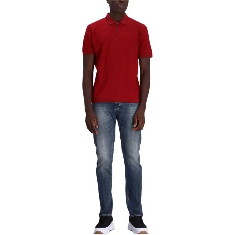 EMPORIO ARMANI Zip up Cotton Polo Shirt-1