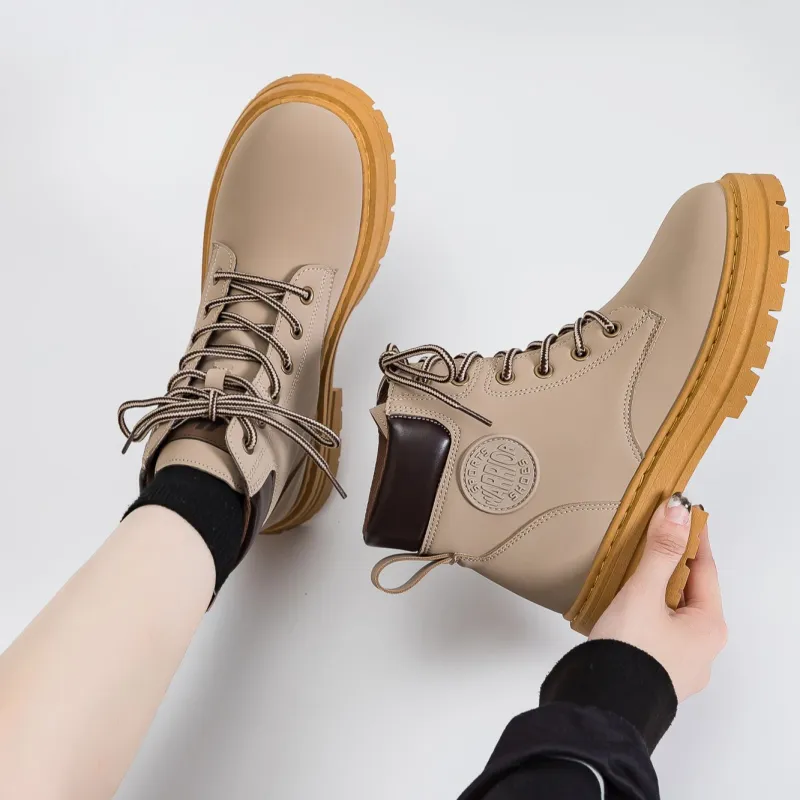 Warrior Warrior Short Martin Boot Women's Milk Tea Beige-6