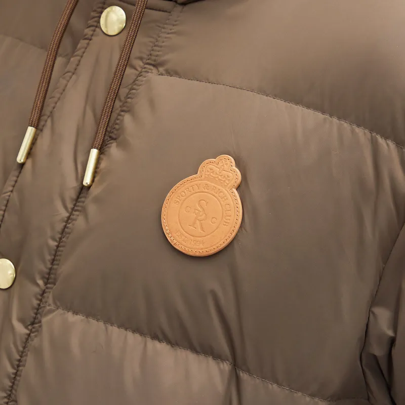 SPORTY & RICH Crown Puffer Jacket 'Chocolate/Tan'-4