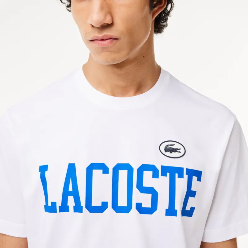 LACOSTE Logo print Cotton T shirt-4