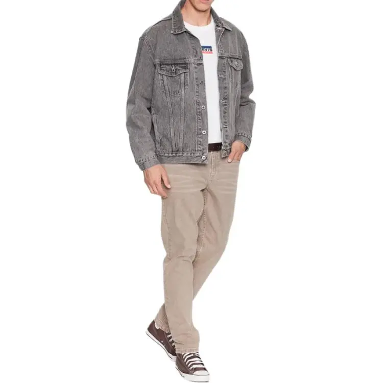 Levis Denim Jackets Men Gray-3