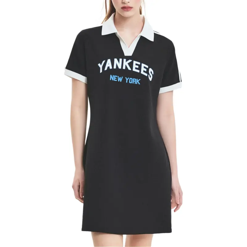 MLB New York Yankees Short Sleeved Dresses Women's Black-4