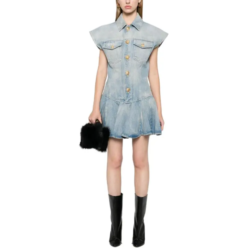 BALMAIN Denim Mini Dress-1