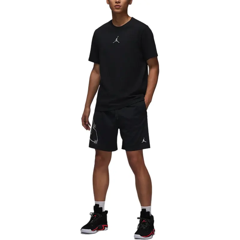 Jordan Sport Casual Shorts Men's Black/White-1
