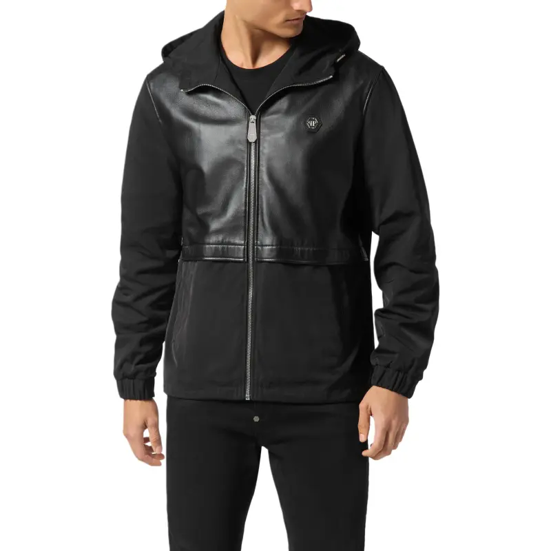 PHILIPP PLEIN Logo Patch Hooded Jacket-1