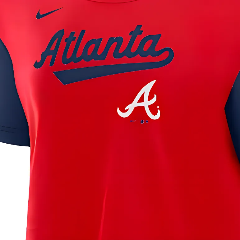Nike Atlanta Braves Script Women's Nike Dri FIT Mlb Cropped T Shirt-2