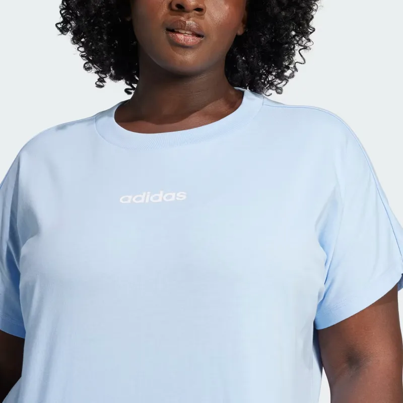 Adidas Free Shipping With AdiClub Essentials Linear Cotton Tee Plus Size-4