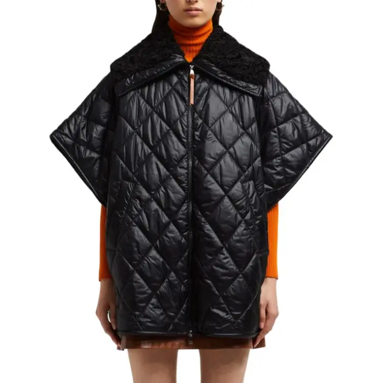 Moncler Cape Moncler Teddy Neck Zip Up Padded Cape-1