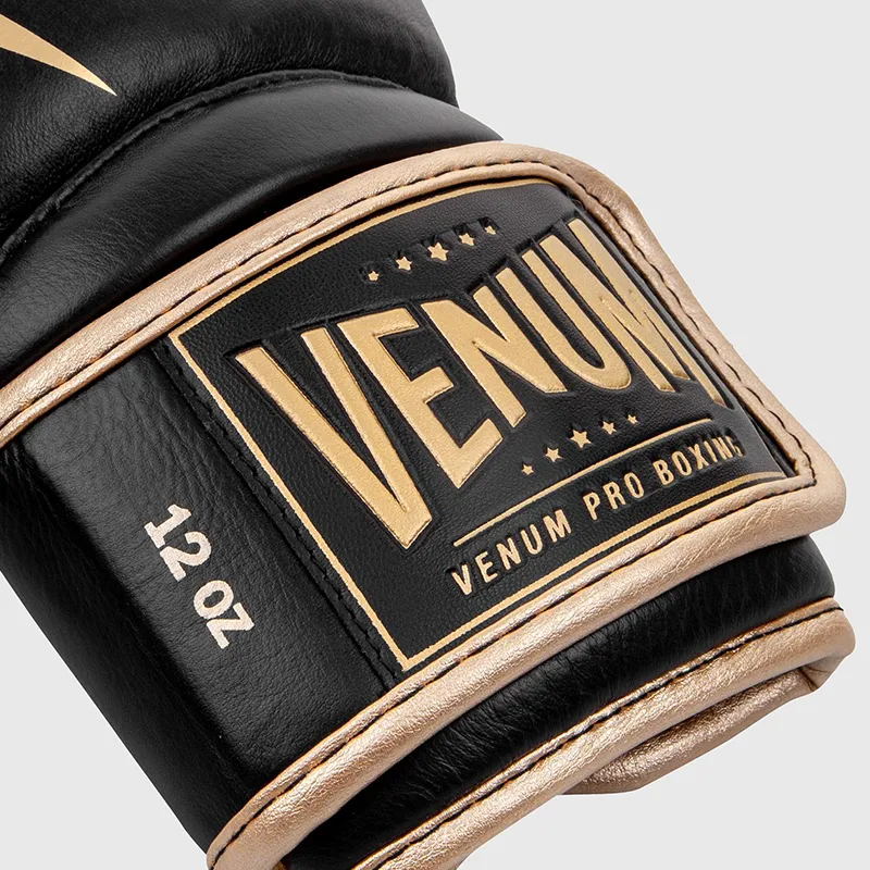 VENUM Boxing Gloves Polyethylene EVA Natural Rubber Competition Unisex Black Gold-2
