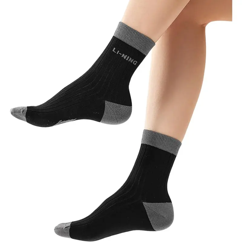 LiNing Sports Life Collection Mid Calf Socks Unisex 1 Pack Black-3