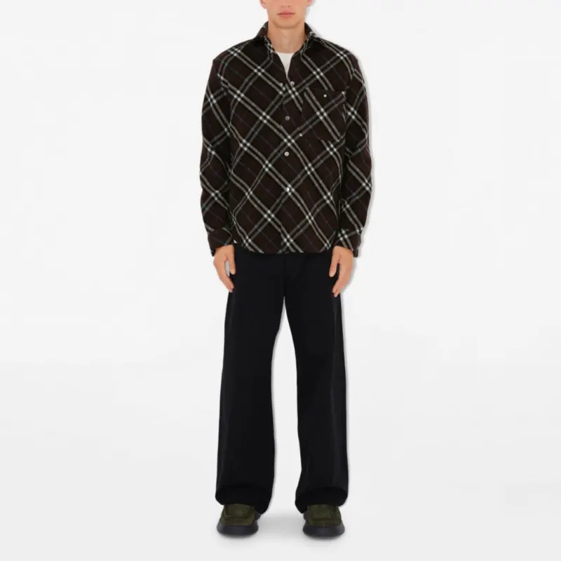 Burberry Check pattern Wool Shirt-1