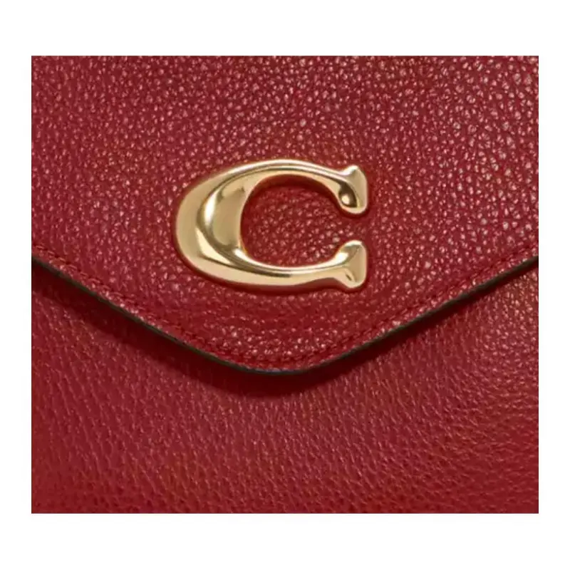 COACH Tammie Polished Leather Chain Bag Shoulder Bag Crossbody Bag Medium Size Women's Red-4
