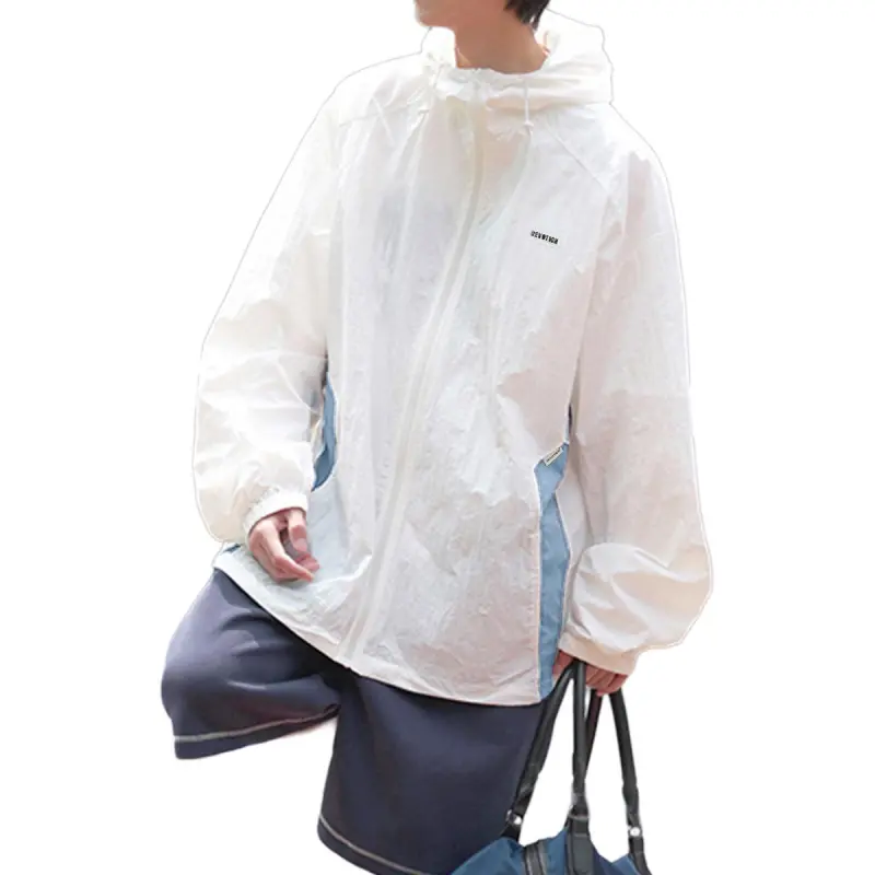 Tonlion UV Protection Sun Protection Clothing Men's Raw White-3