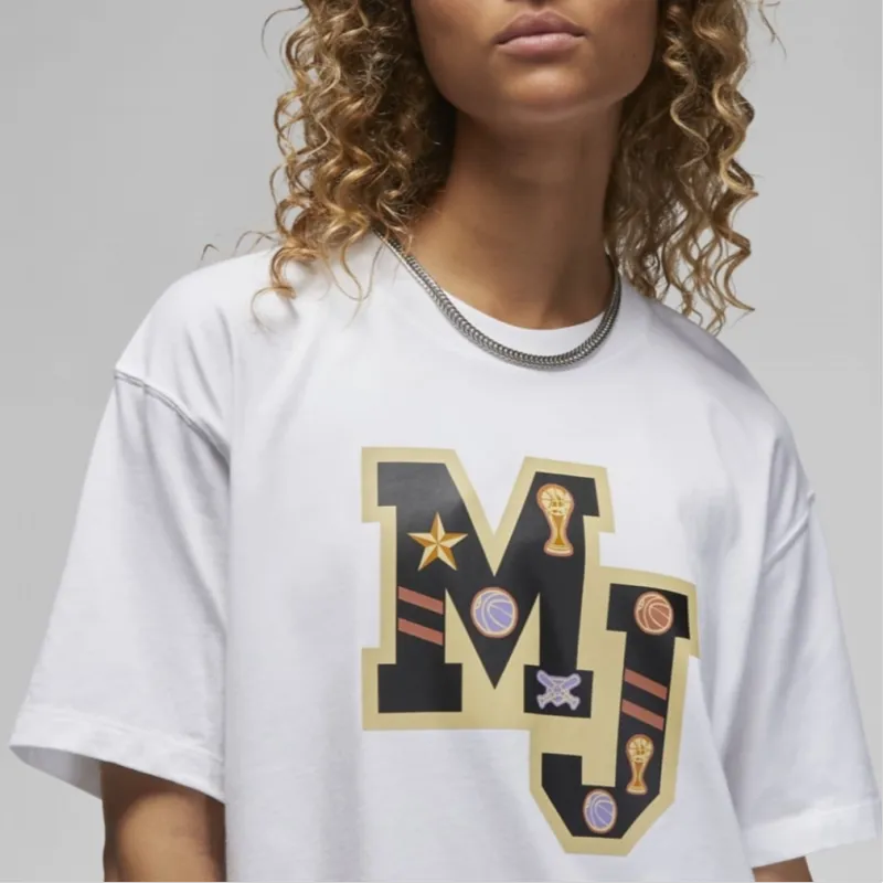 Jordan T Shirts Women's White-3