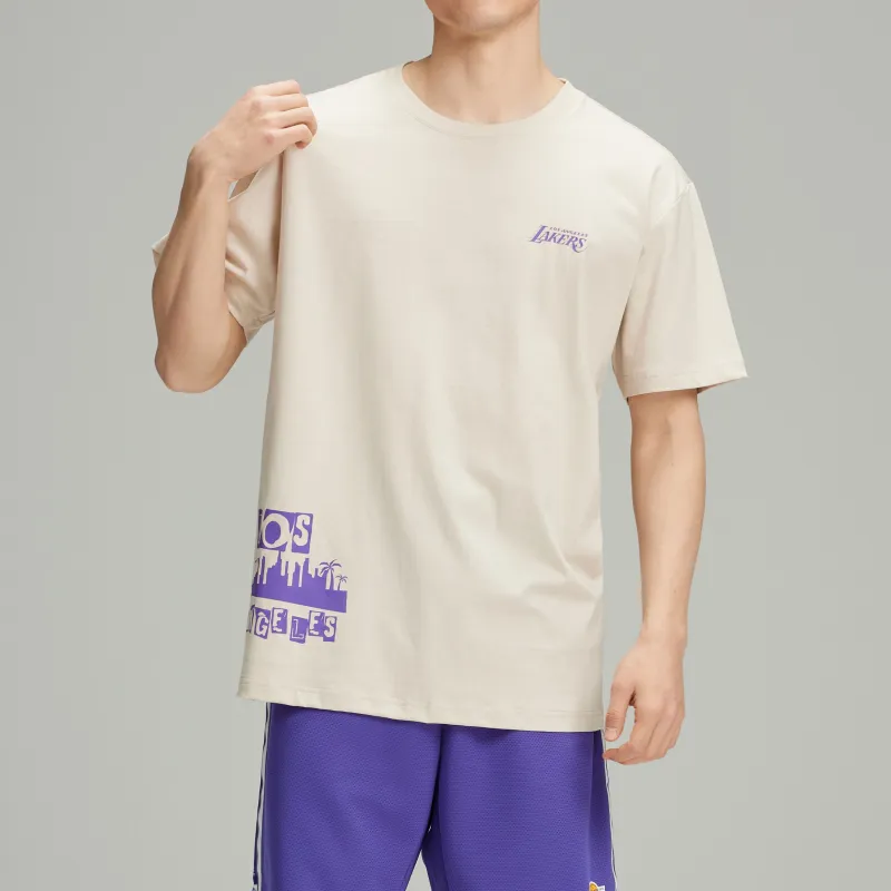 NBA T-Shirt Unisex Light Gray White-3