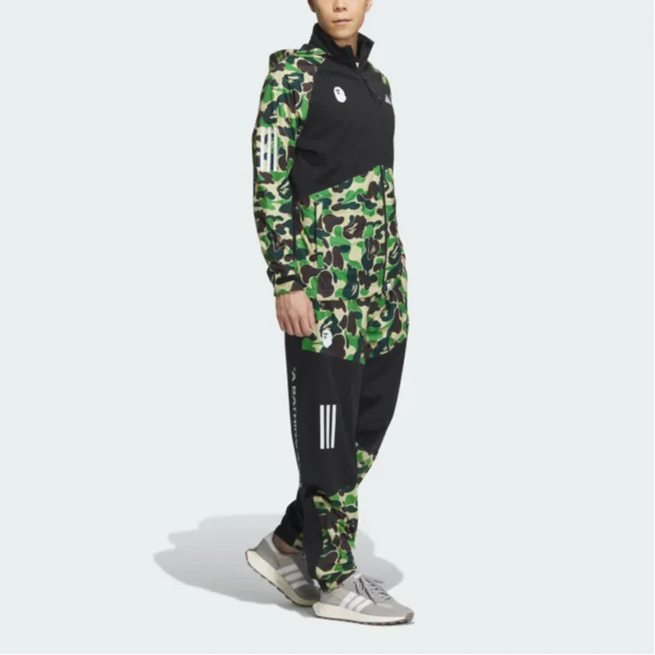 BAPE x adidas Golf Camo Jacket Hooded Collared Wind Coat