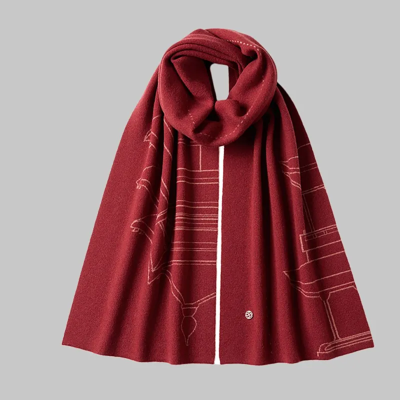 JIUMU Sheep Wool Knit Scarves Unisex-2