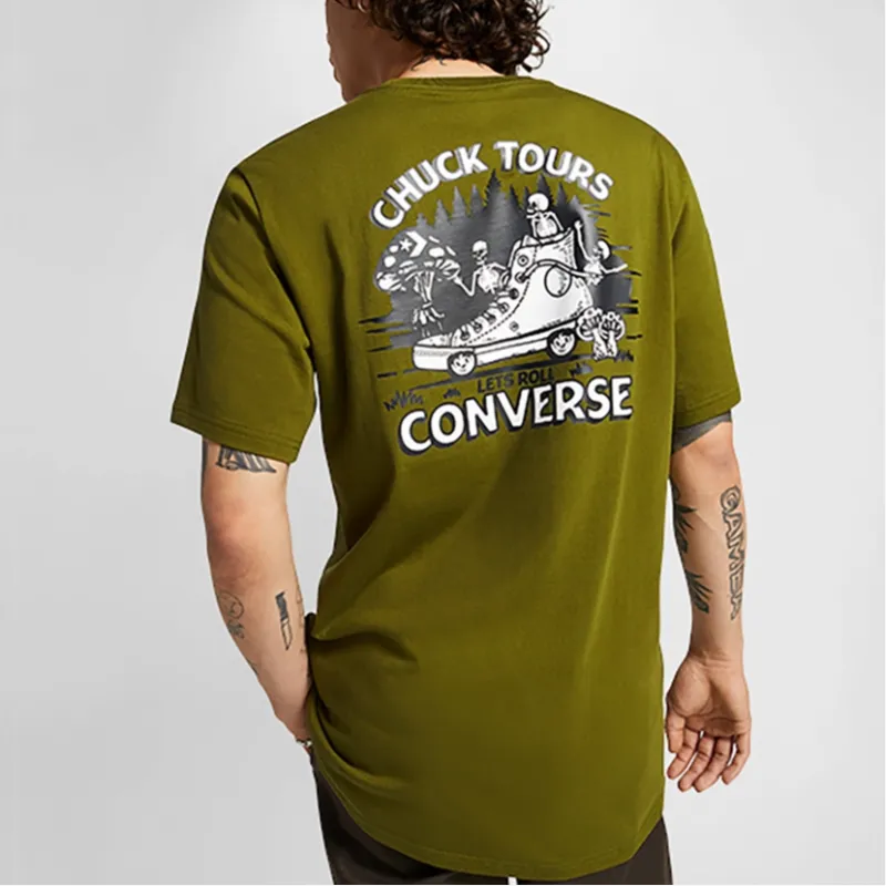 Converse CHUCK Tour T Shirt Unisex Oil Green-3