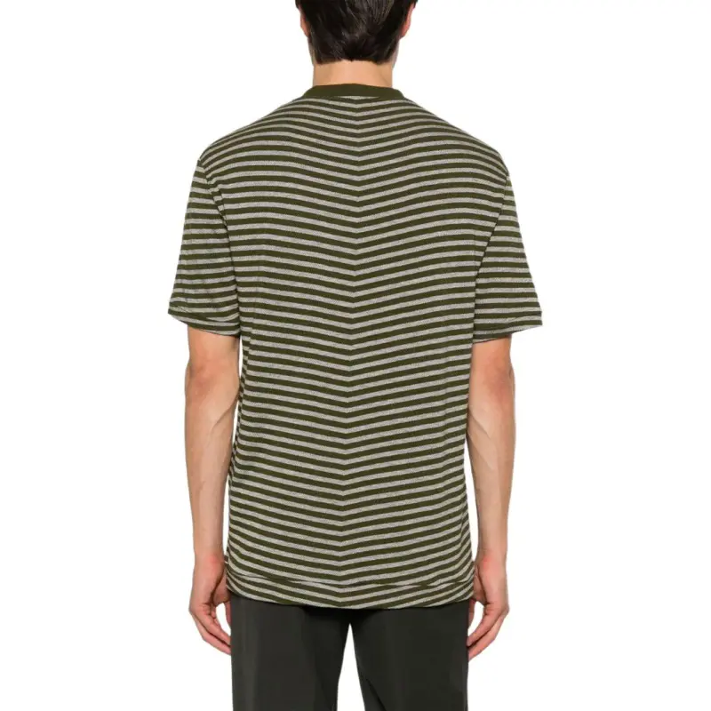 GIORGIO ARMANI Chevron Jacquard Stretch Viscose Crew neck T shirt-2