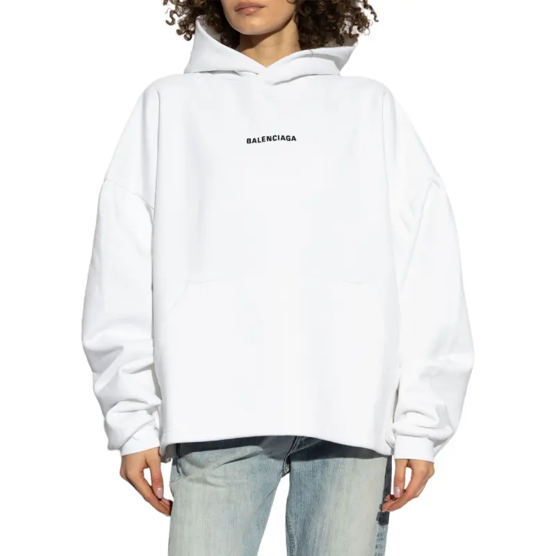 Balenciaga Logo Embroidered Hoodie-1
