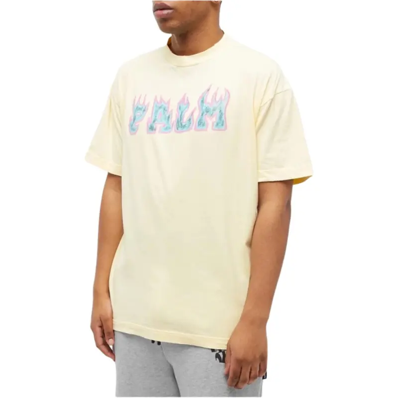 PALM ANGELS Logo Flames Vint Tee-2