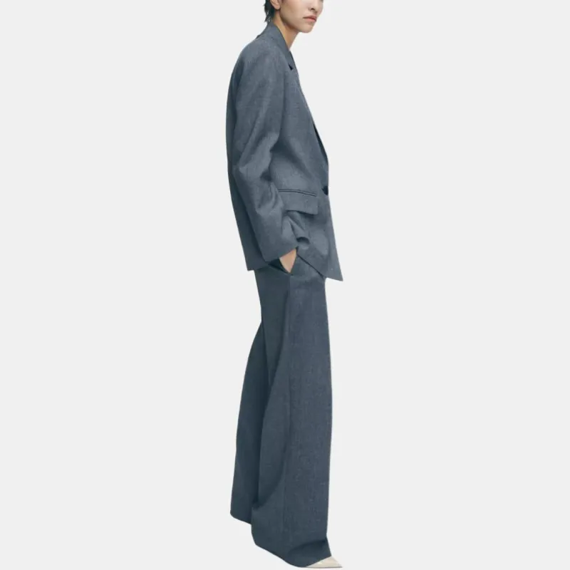 ZARA Casual Pants Women's Blue/Indigo-4