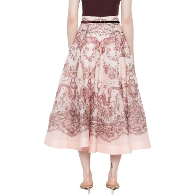 Zimmermann Crush Flared Midi Skirt-2