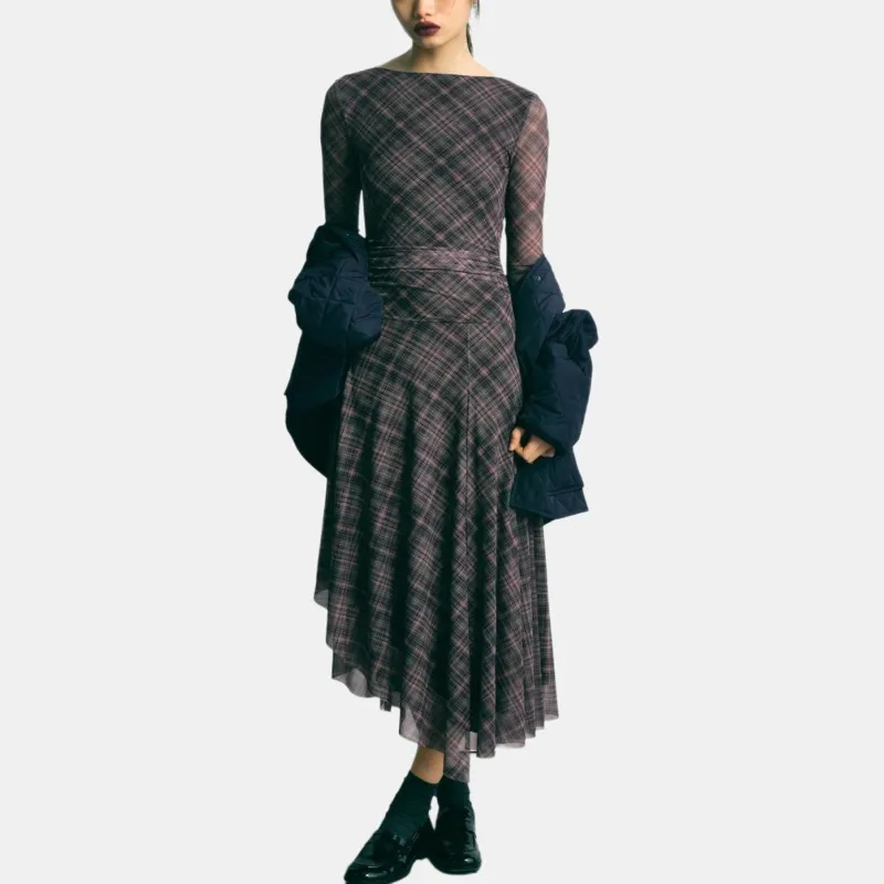 ZARA Long Sleeved Dresses Women's Dark Purple-2