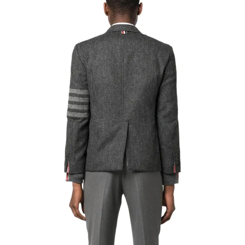 THOM BROWNE Stripe Detailed Single Breasted Tailored Blazer-4