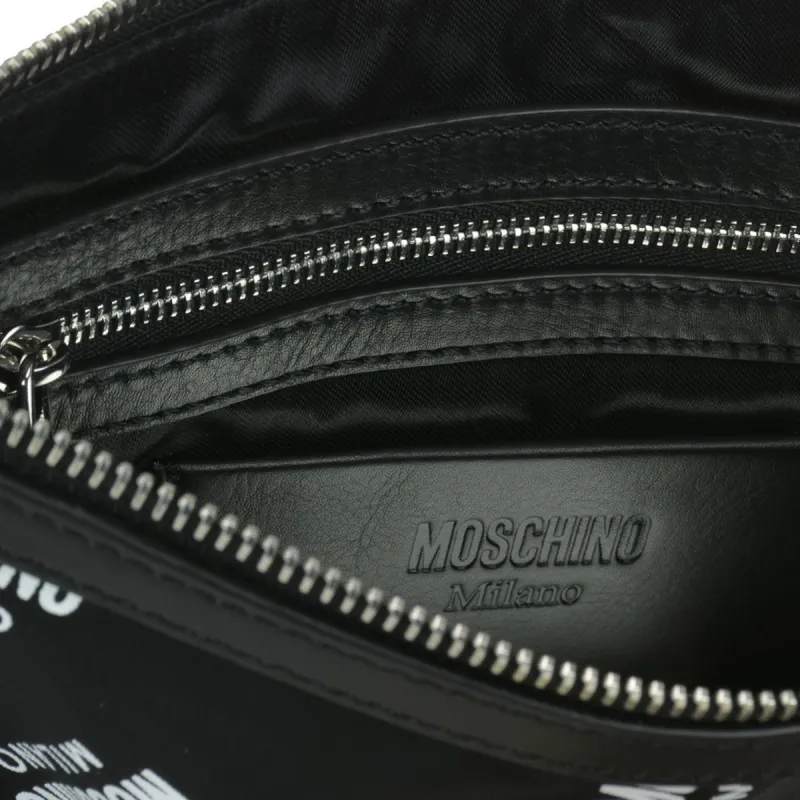 MOSCHINO Nylon Makeup Bags Clutches Medium Size Women's Black-3