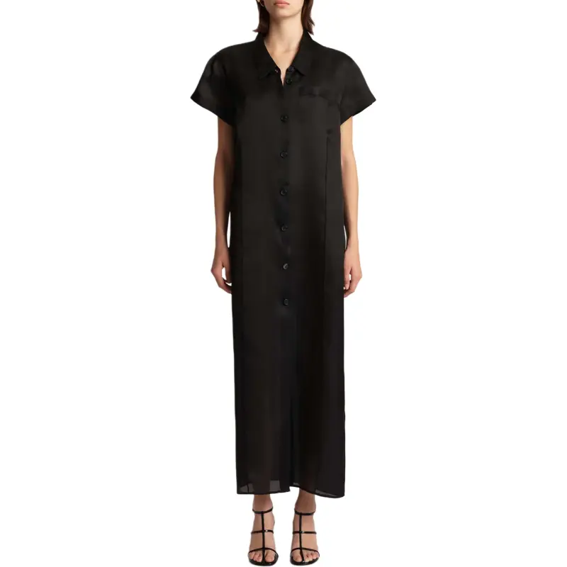 KHAITE Effy Button up Short sleeve Dress-1