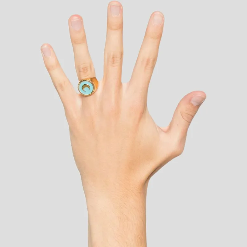 Marine Serre Enamel detail Signet Ring-2