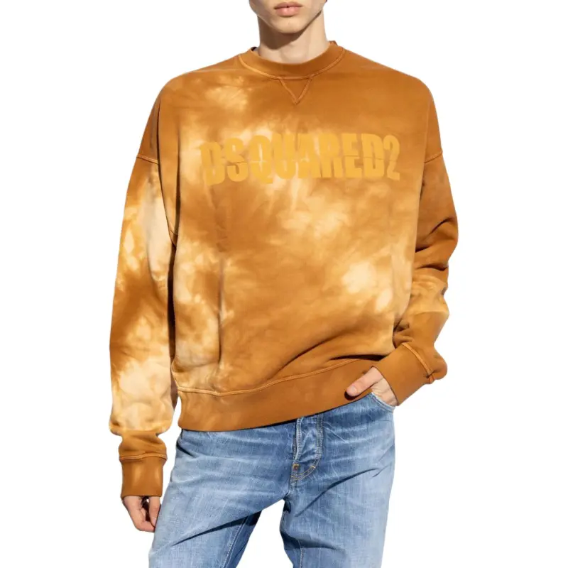 DSQUARED 2 Logo Printed Tie Dyed Crewneck Sweatshirt-2