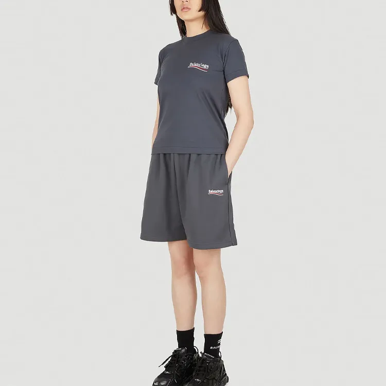 Balenciaga T Shirts Women's Dark Gray-1