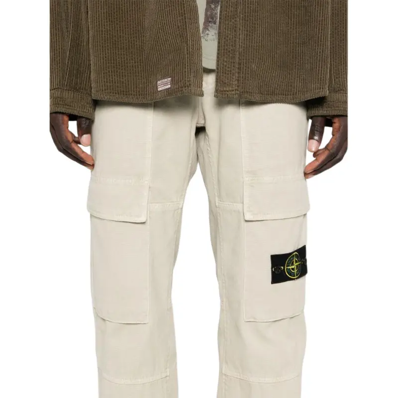 STONE ISLAND Logo Patch Cargo Pants-4