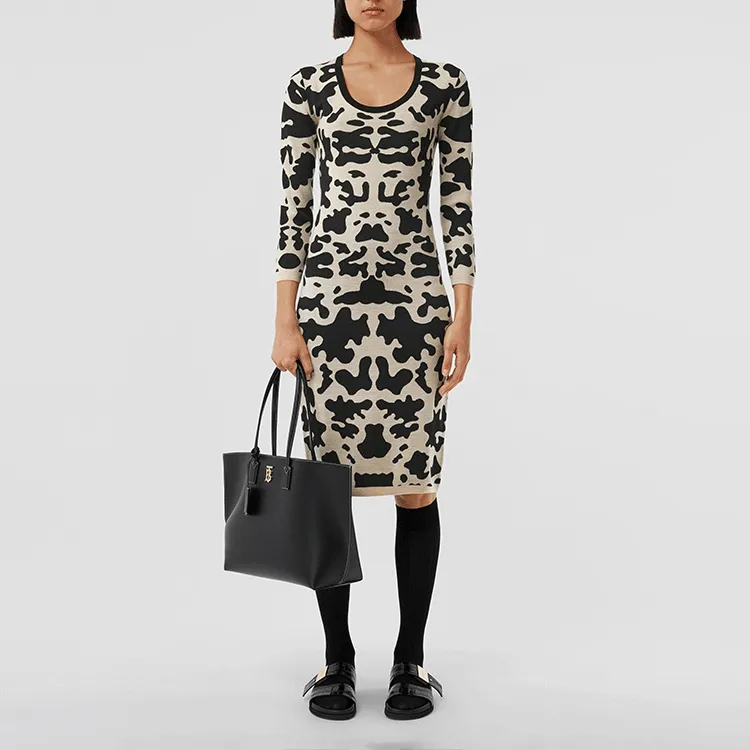 Burberry Long Sleeved Dresses Women's Black-2