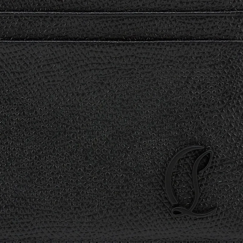 CL Calf Alpin Leather Card Holder Men's Black-4