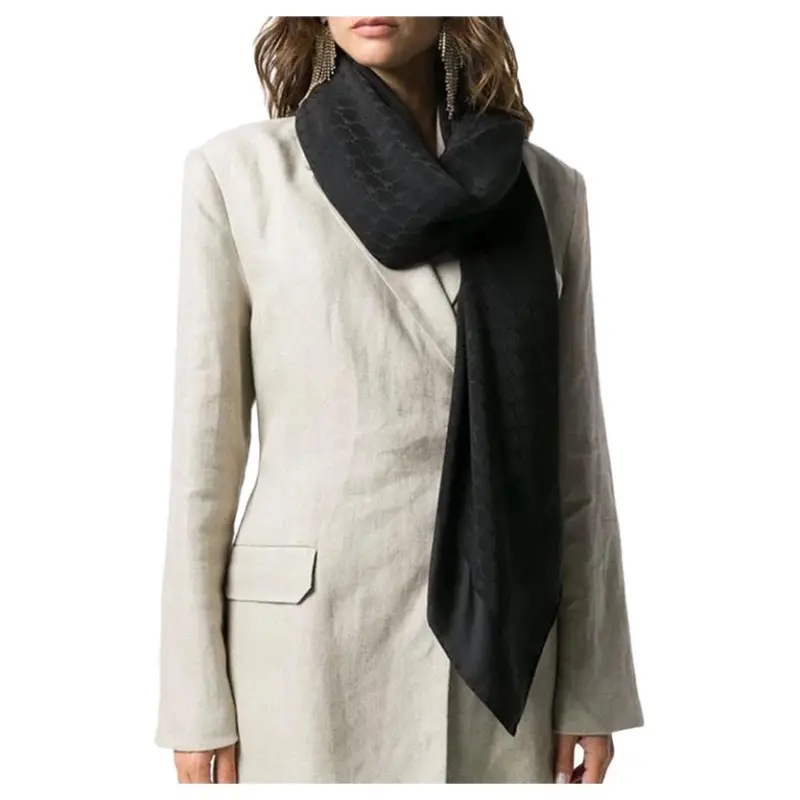 MOSCHINO Silk Scarves Men Black-4