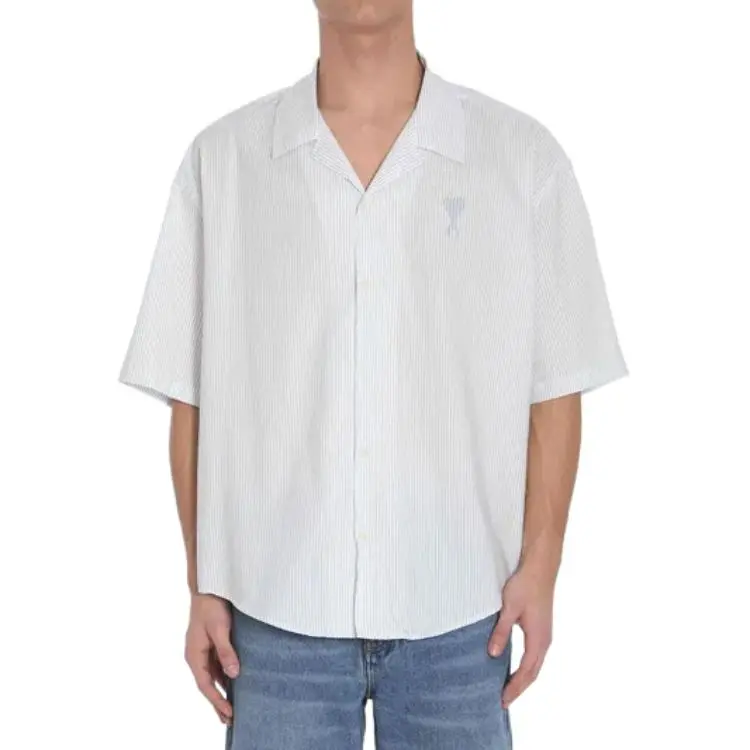 AMIPARIS Paris Ami De Coeur Short Sleeved Striped Shirt-3