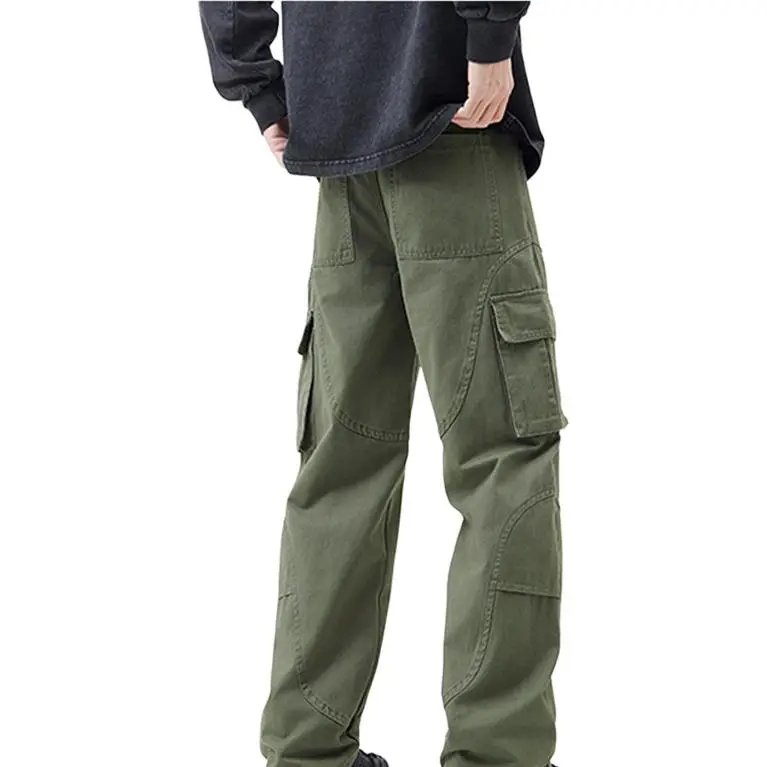 YINLEI Casual Pants Unisex Army Green-1