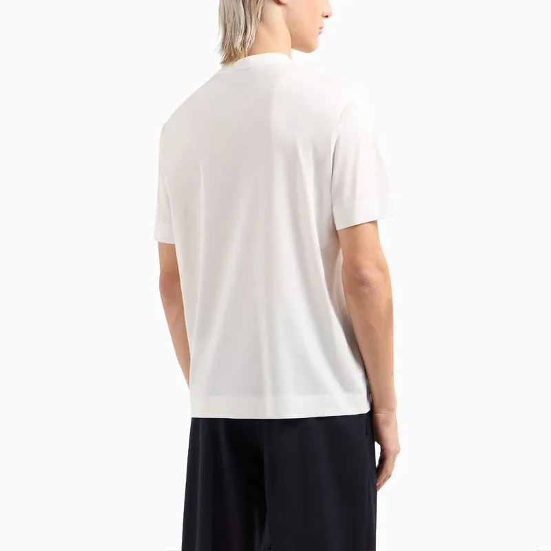 EMPORIO ARMANI Asv Lyocell blend Jersey T shirt With Print And Floral Embroidery-3