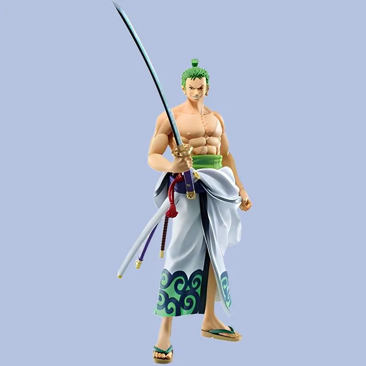 BANPRESTO Roronoa Zoro One Piece Ichiban Kuji Akasuki No Kuni Act 2 C Reward Luffy Tenzo & Enma Bonus Gifts Green-3