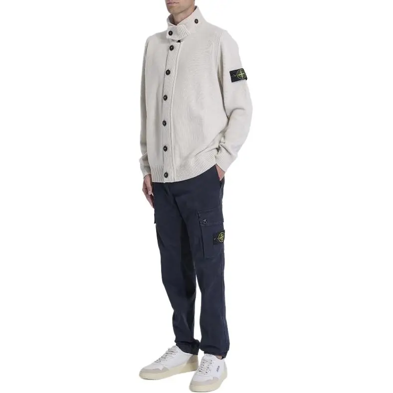 STONE ISLAND Logo Patch Tapered Leg Pants-2