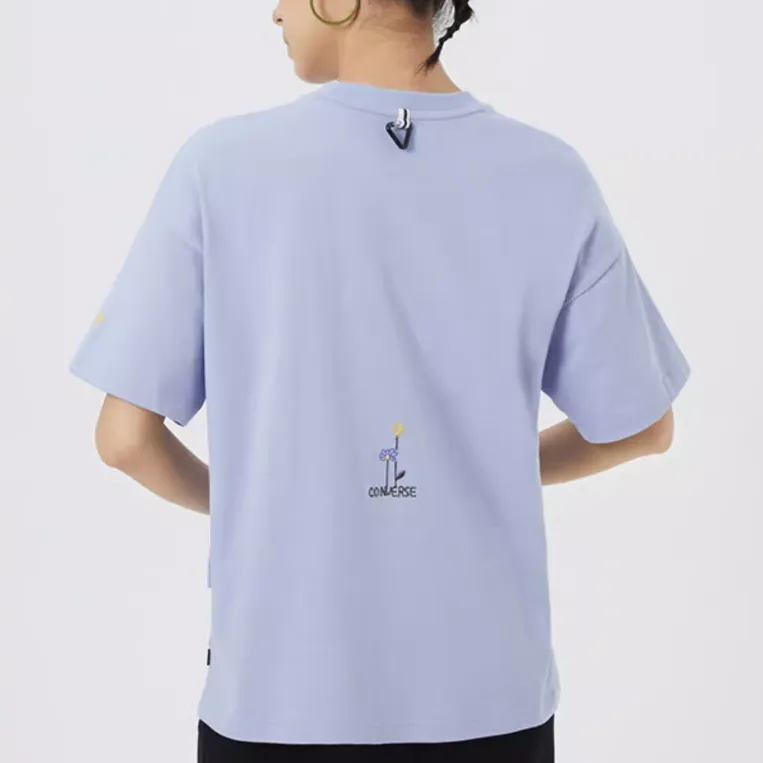 Converse Set in Sleeve T Shirt Women's Light Purple-4
