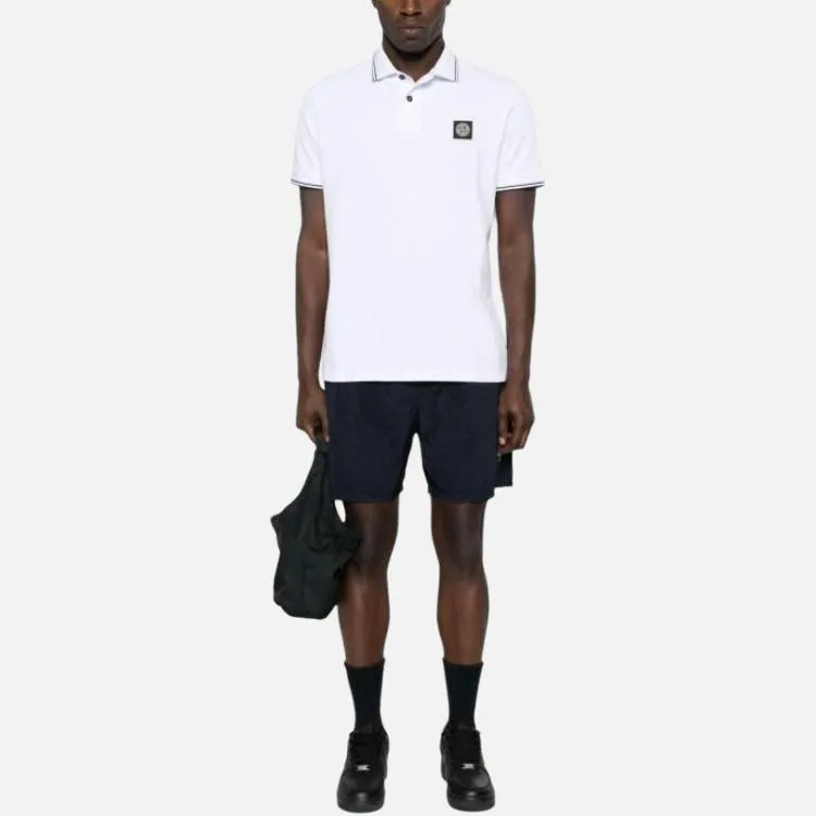 STONE ISLAND Logo Patch Short Sleeved Polo Shirt-4