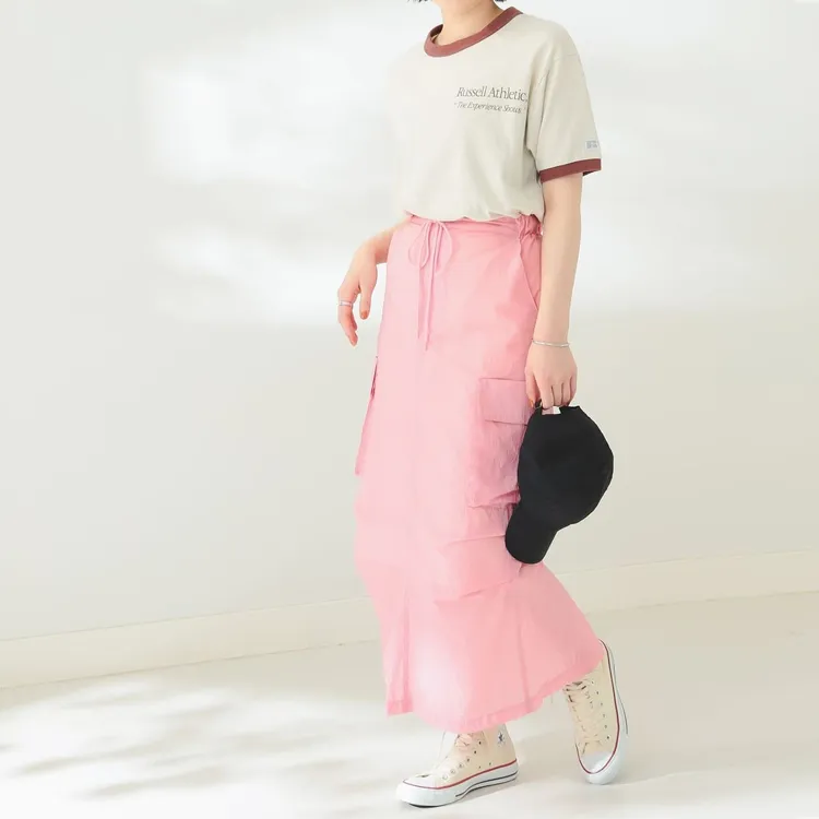Beams Casual Long Skirts Women's Pink-2