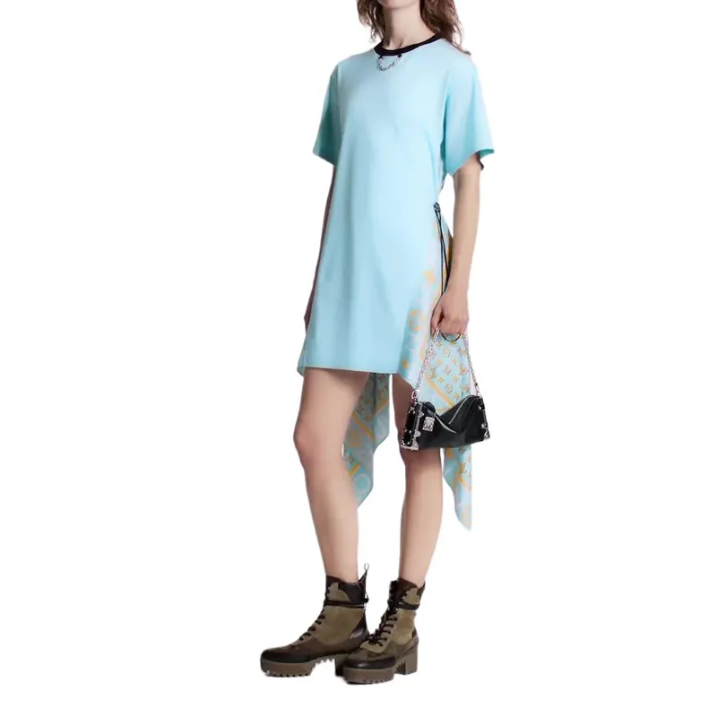 LOUIS VUITTON Scarf Insert T-Shirt Dress-3